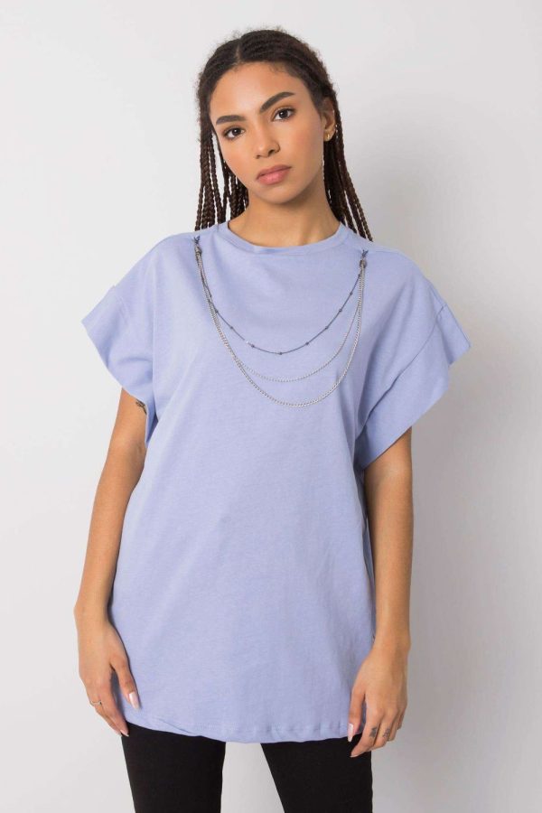 Blue Blouse in Women`s Blouses, Tunics with Cotton