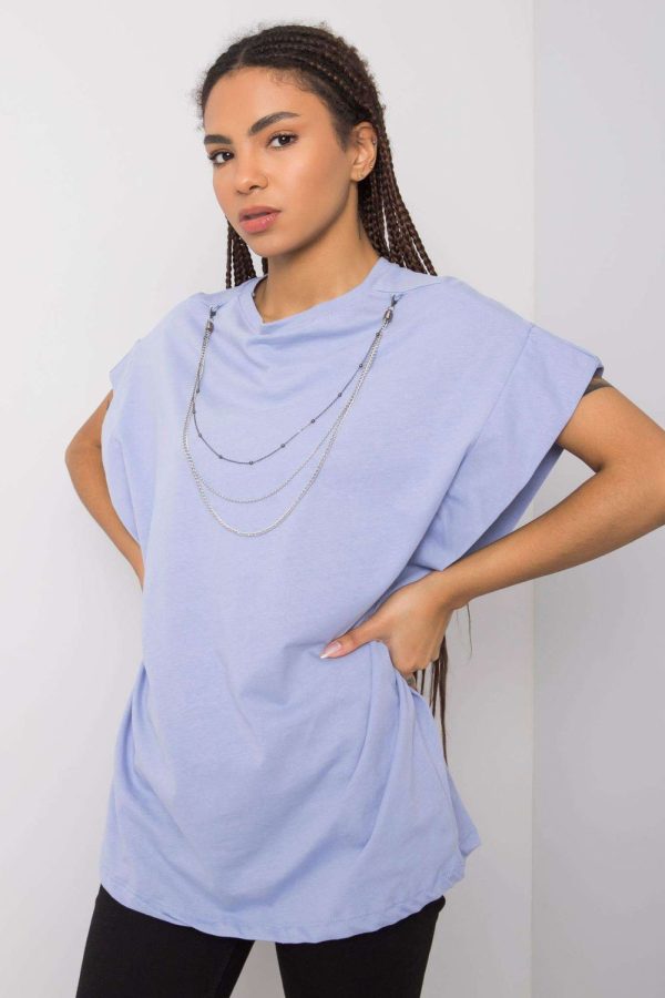 Blue Blouse in Women`s Blouses, Tunics with Cotton