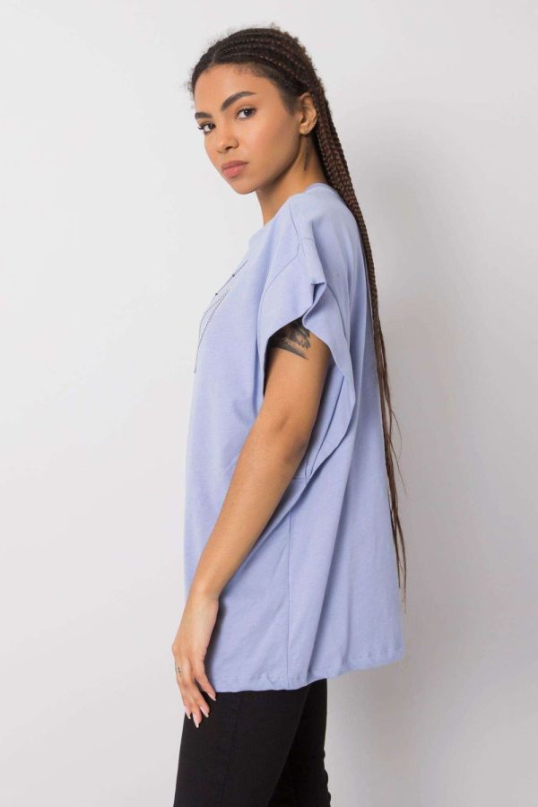 Blue Blouse in Women`s Blouses, Tunics with Cotton