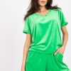 Green Set in Pants, Trousers, Shorts with Cotton and Spandex