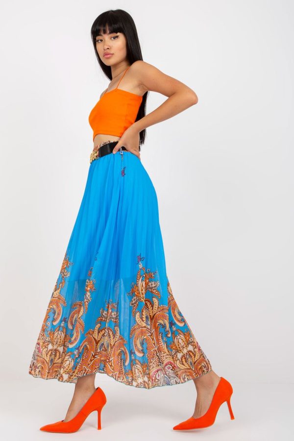 Blue Skirt in Skirts with Spandex, Polyester and Viscose