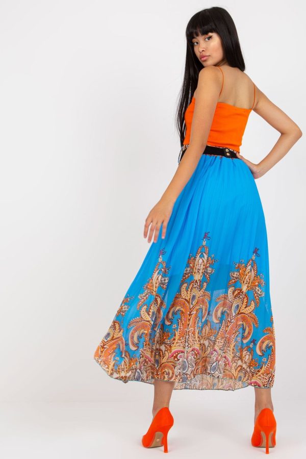 Blue Skirt in Skirts with Spandex, Polyester and Viscose