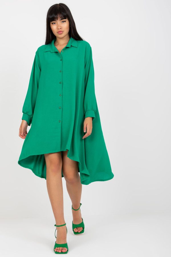 Green Daydress in Day Dresses with Spandex and Polyester