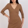 Brown Daydress in Day Dresses with Cotton and Spandex