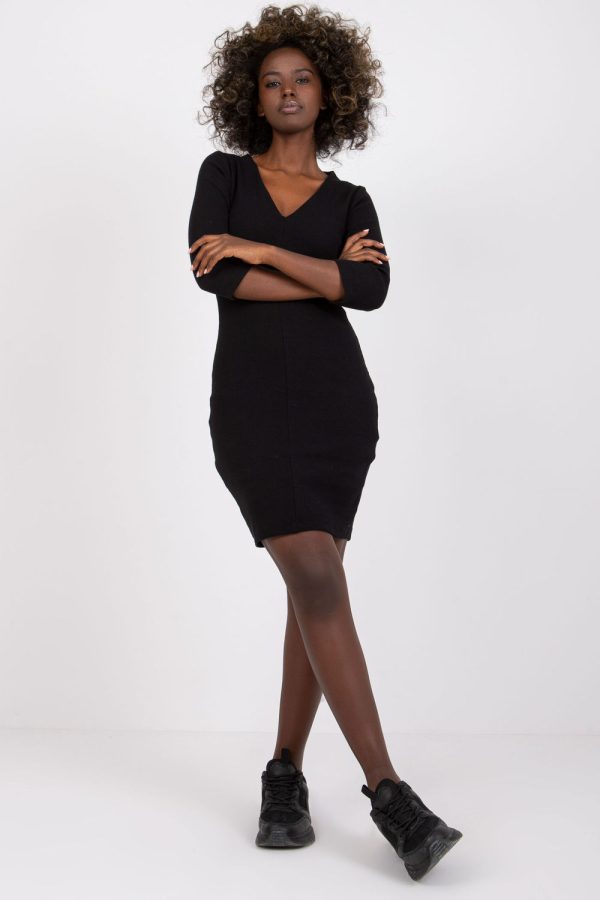 Black Daydress in Day Dresses with Cotton and Spandex