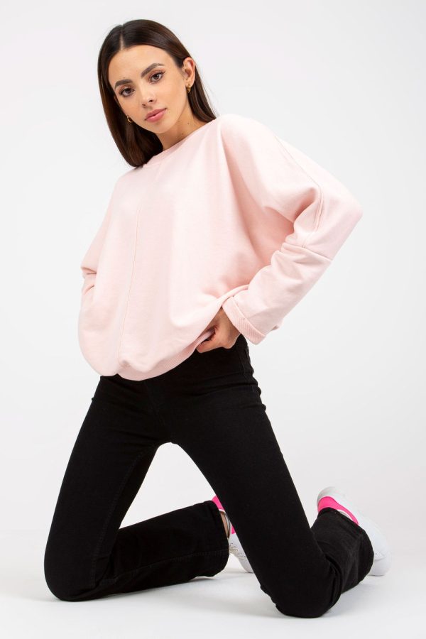 Pink Sweatshirt in Sweatshirts For Women with Cotton and Spandex