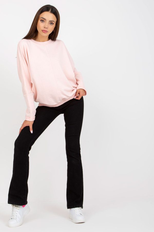 Pink Sweatshirt in Sweatshirts For Women with Cotton and Spandex