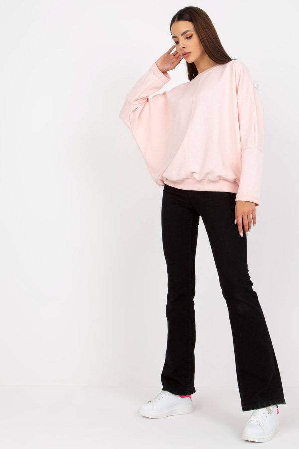 Pink Sweatshirt in Sweatshirts For Women with Cotton and Spandex