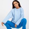 Blue Sweatshirt in Sweatshirts For Women with Cotton and Spandex