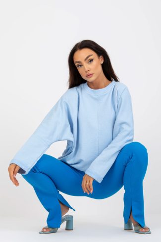 948787 Blue Sweatshirt in Sweatshirts For Women with Cotton and Spandex
