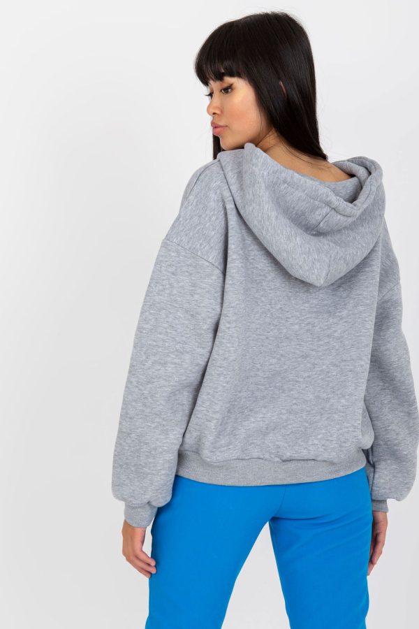 Grey Sweatshirt in Sweatshirts For Women with Cotton and Spandex