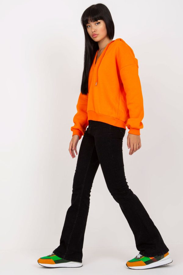 Orange Sweatshirt in Sweatshirts For Women with Cotton and Spandex