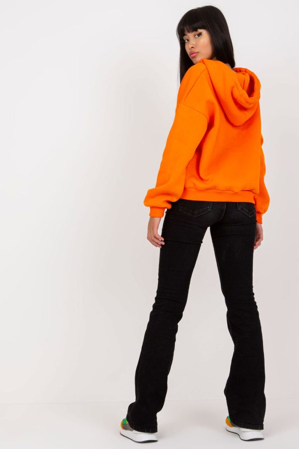 Orange Sweatshirt in Sweatshirts For Women with Cotton and Spandex