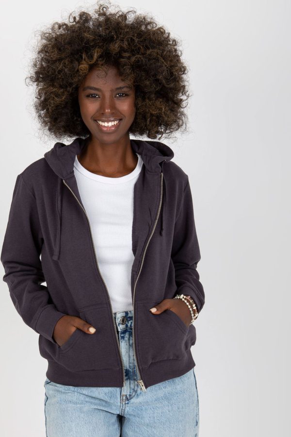 Grey Sweatshirt in Sweatshirts For Women with Cotton and Polyester