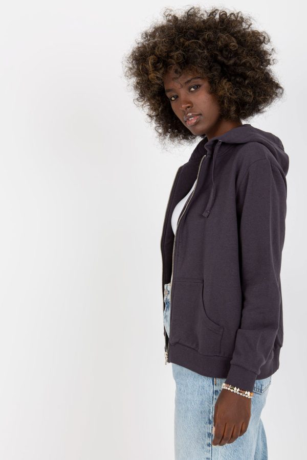 Grey Sweatshirt in Sweatshirts For Women with Cotton and Polyester