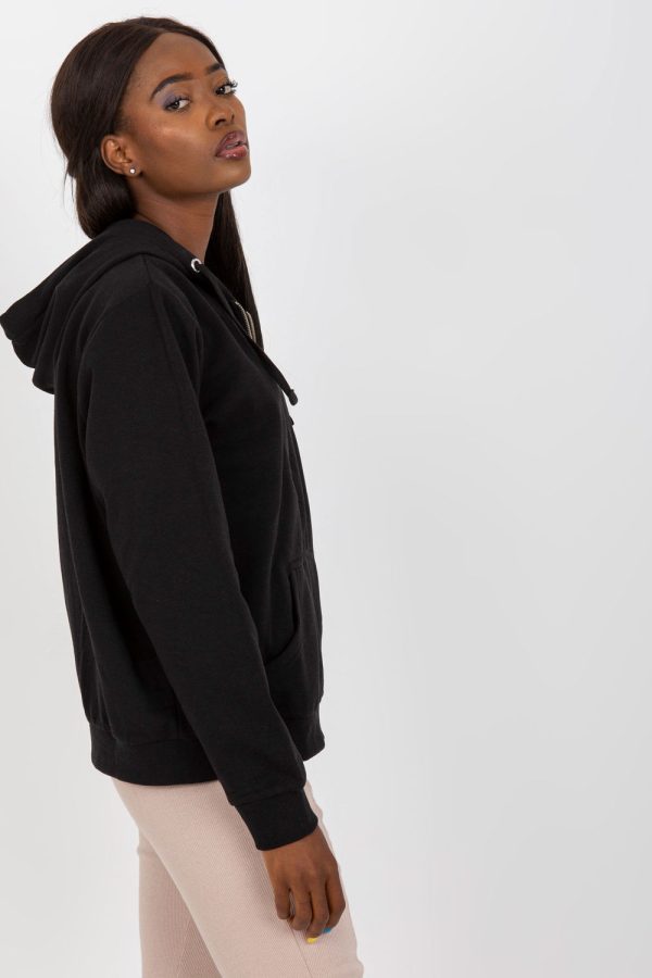Black Sweatshirt in Sweatshirts For Women with Cotton and Polyester
