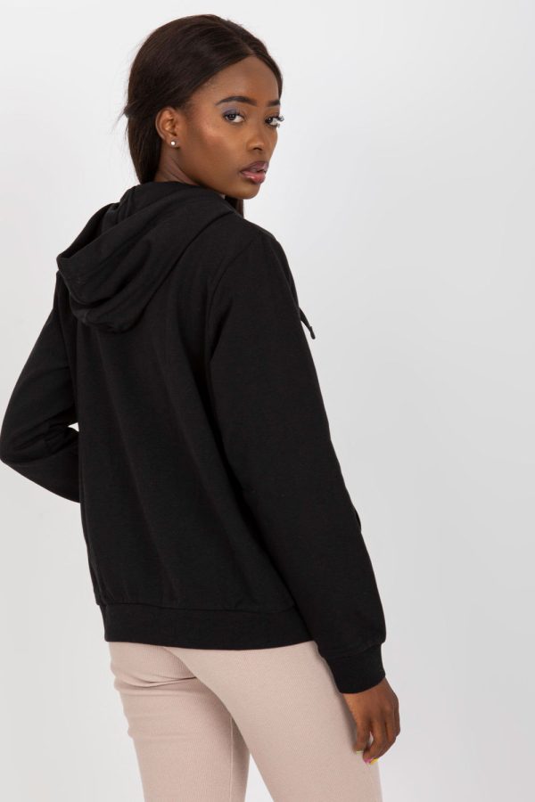 Black Sweatshirt in Sweatshirts For Women with Cotton and Polyester