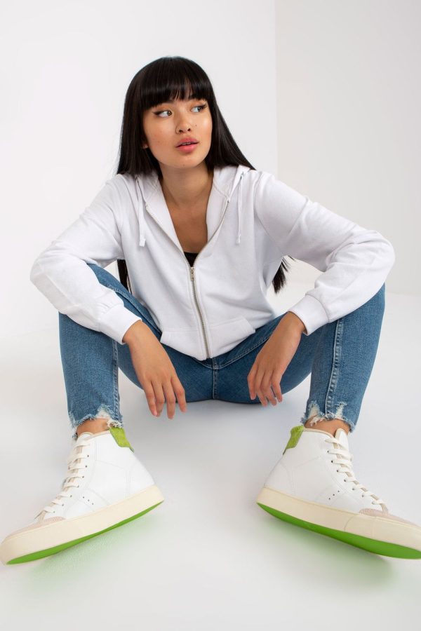 White Sweatshirt in Cotton and Polyester ...