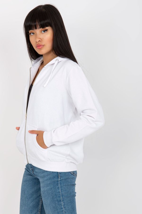 White Sweatshirt in Cotton and Polyester ...