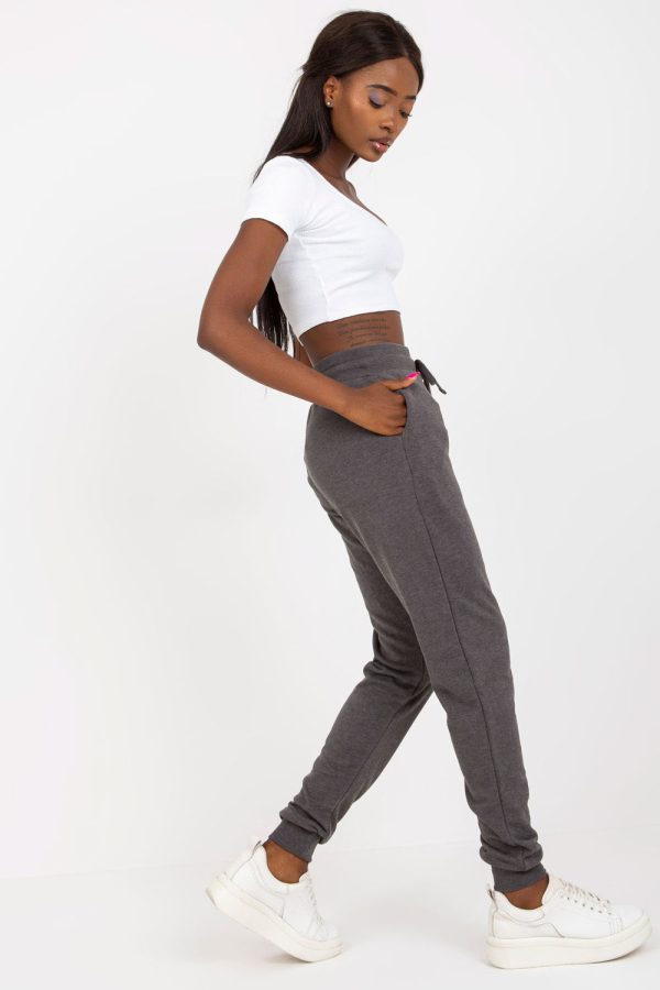 Grey Tracksuit Trousers in Women`s Tracksuit Bottoms, Sports Pants with Cotton and Viscose