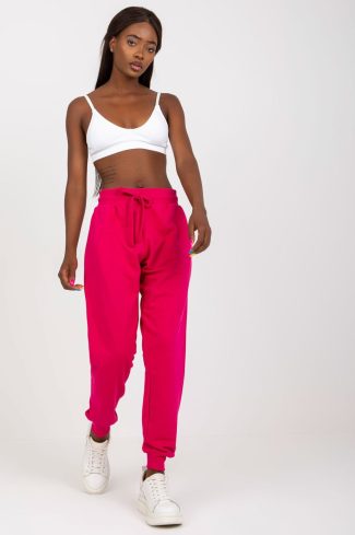 Pink Tracksuit Trousers in Women`s Tracksuit Bottoms, Sports Pants with Cotton and Viscose