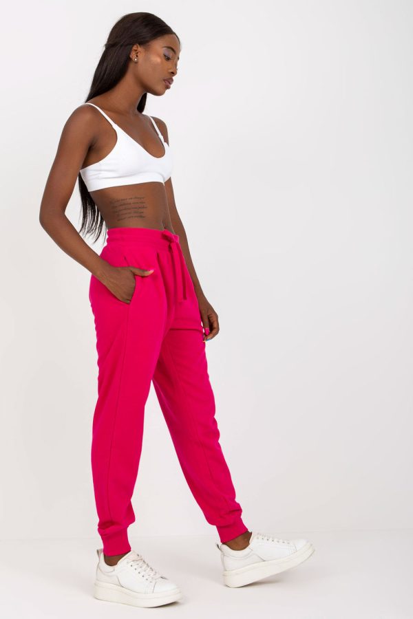 Pink Tracksuit Trousers in Women`s Tracksuit Bottoms, Sports Pants with Cotton and Viscose