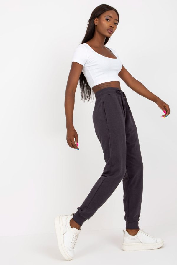 Grey Tracksuit Trousers in Women`s Tracksuit Bottoms, Sports Pants with Cotton and Viscose