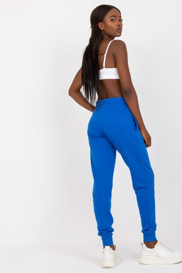 Blue Tracksuit Trousers in Women`s Tracksuit Bottoms, Sports Pants with Cotton and Viscose