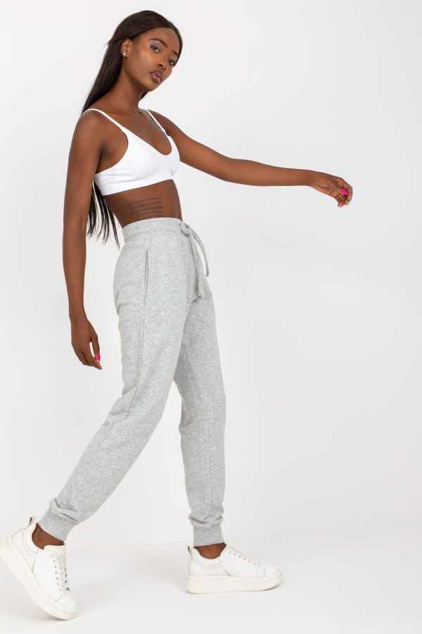Grey Tracksuit Trousers in Women`s Tracksuit Bottoms, Sports Pants with Cotton and Viscose