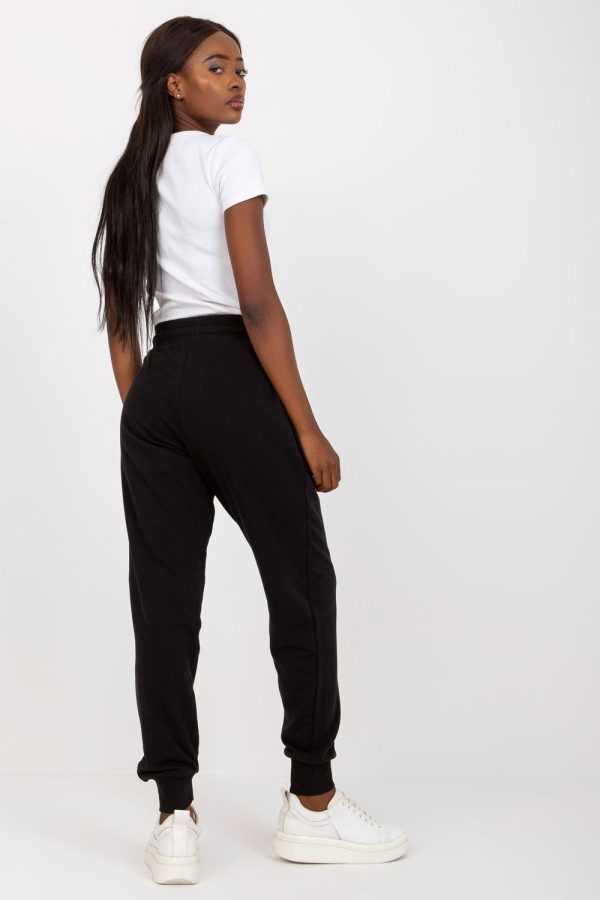 Black Tracksuit Trousers in Women`s Tracksuit Bottoms, Sports Pants with Cotton and Viscose