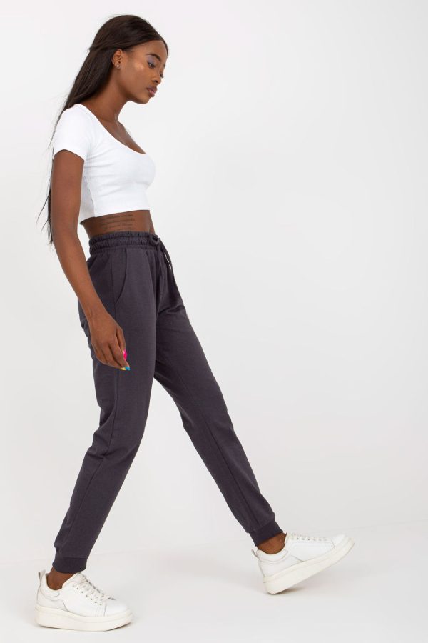 Grey Tracksuit Trousers in Women`s Tracksuit Bottoms, Sports Pants with Cotton and Polyester