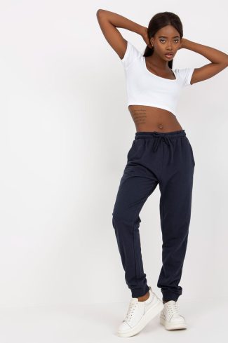 Navy Blue Tracksuit Trousers in Women`s Tracksuit Bottoms, Sports Pants with Cotton and Polyester