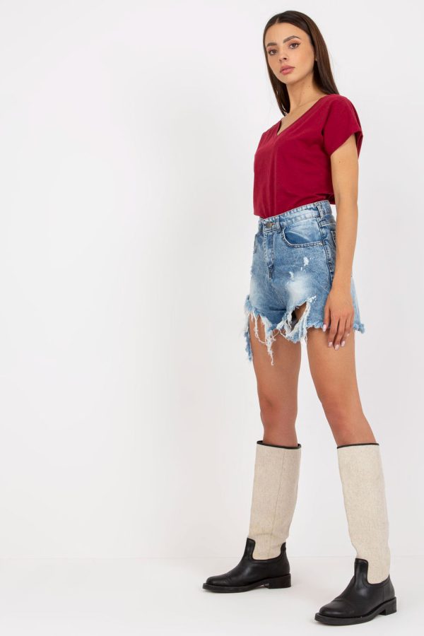 Red T-shirt in Women`s Tops, T-shirts, Singlets with Cotton and Spandex