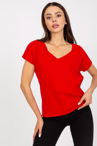 Red T-shirt in Women`s Tops, T-shirts, Singlets with Cotton and Spandex