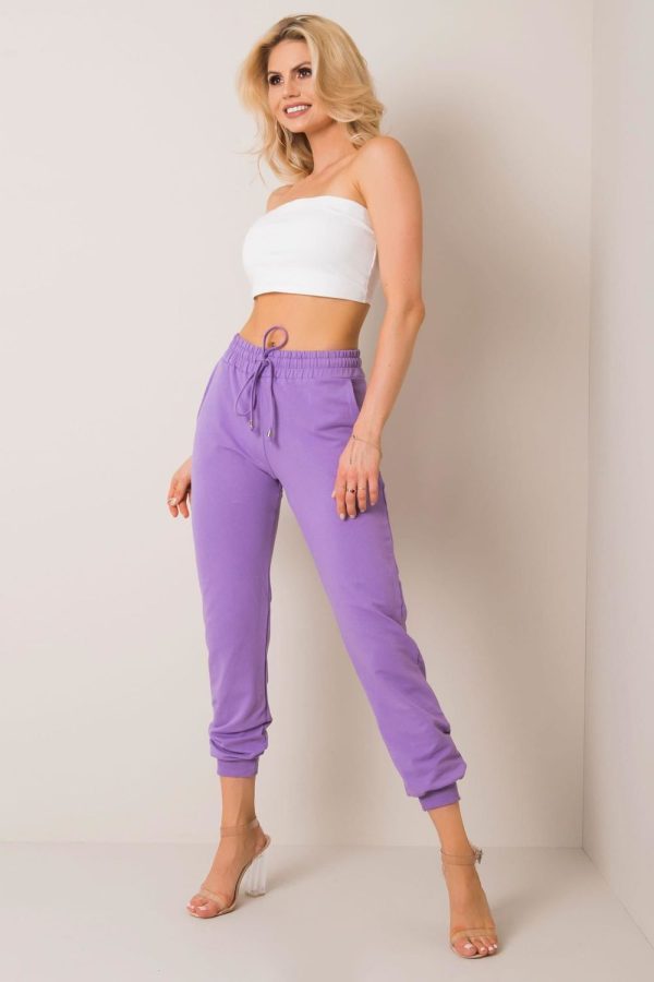 Violet Tracksuit Trousers in Women`s Tracksuit Bottoms, Sports Pants with Cotton and Spandex