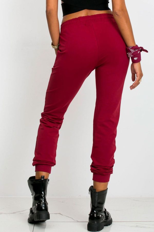 Red Tracksuit Trousers in Women`s Tracksuit Bottoms, Sports Pants with Cotton and Spandex