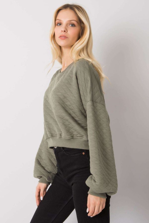 Green Sweatshirt in Cotton and Spandex ..