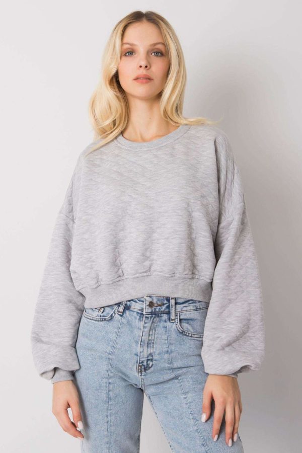 Grey Sweatshirt in Cotton and Spandex ....