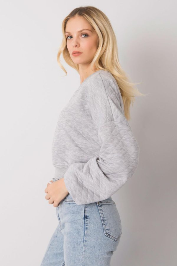 Grey Sweatshirt in Cotton and Spandex ....