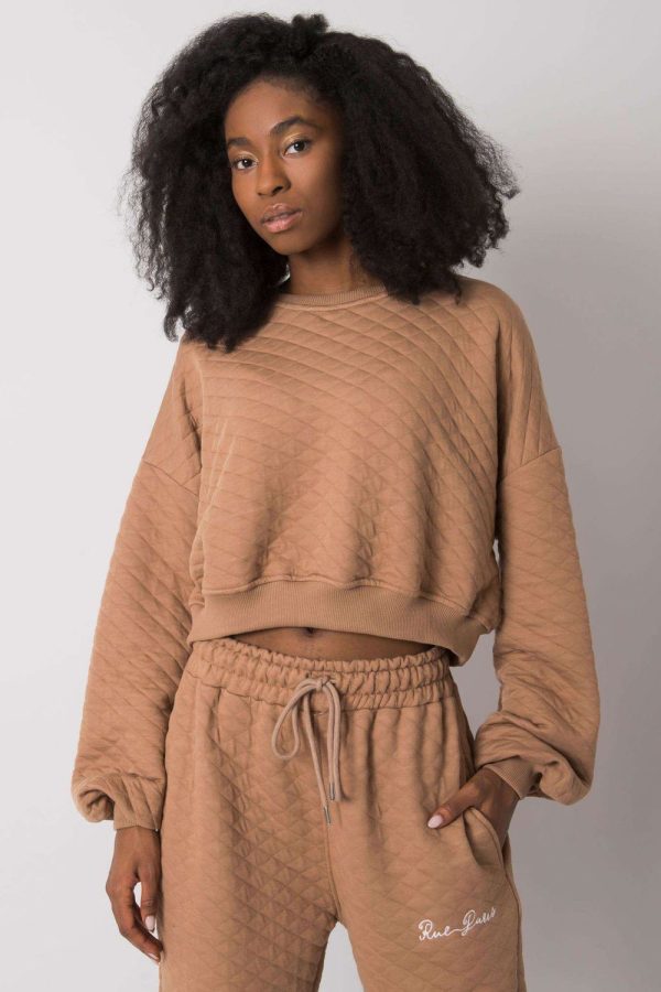Brown Sweatshirt in Cotton and Spandex ....