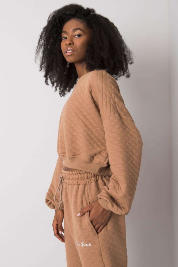 Brown Sweatshirt in Cotton and Spandex ....