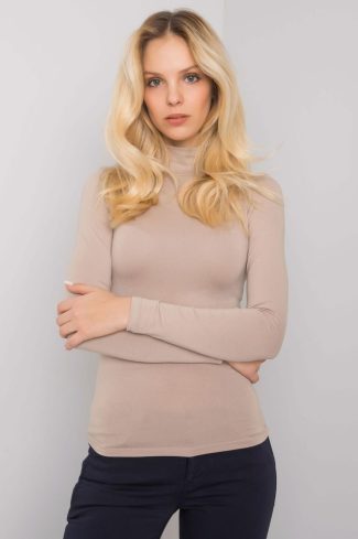 Beige Turtleneck in Sweaters, Pullovers, Jumpers, Turtlenecks, Boleros, Shrugs with Spandex and Viscose