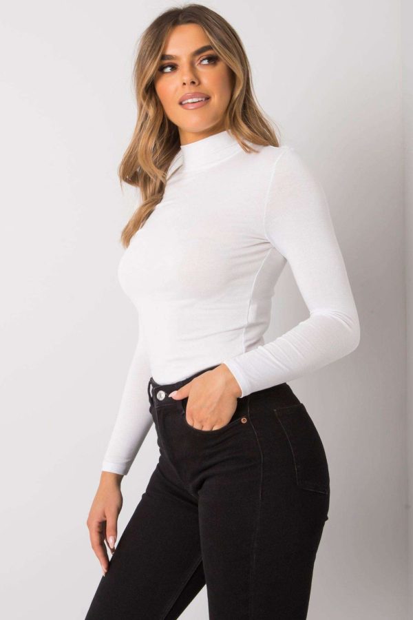 White Turtleneck in Sweaters, Pullovers, Jumpers, Turtlenecks, Boleros, Shrugs with Spandex and Viscose