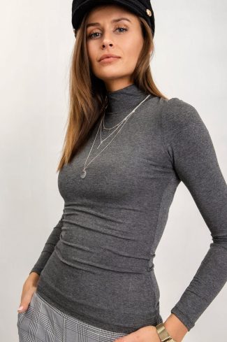 Grey Turtleneck in Sweaters, Pullovers, Jumpers, Turtlenecks, Boleros, Shrugs with Spandex and Viscose