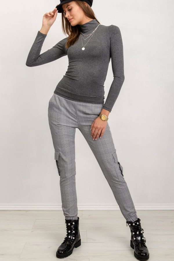 Grey Turtleneck in Sweaters, Pullovers, Jumpers, Turtlenecks, Boleros, Shrugs with Spandex and Viscose