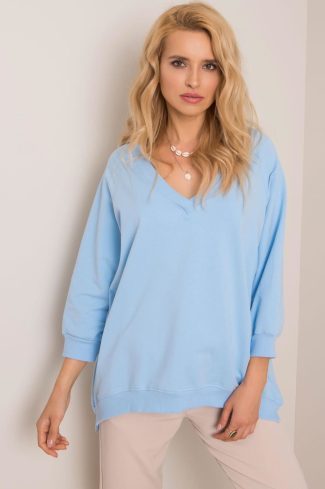 Blue Sweatshirt in Sweatshirts For Women with Cotton and Spandex
