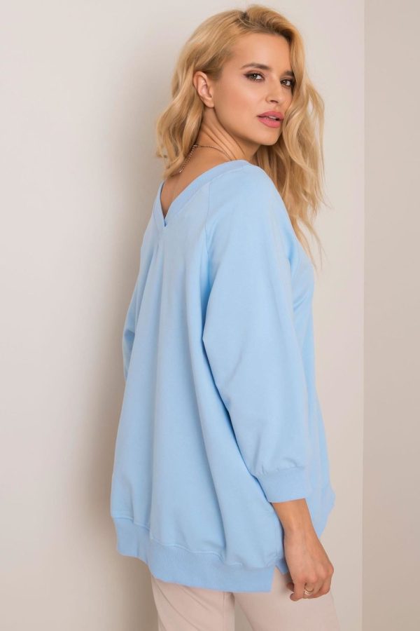 Blue Sweatshirt in Sweatshirts For Women with Cotton and Spandex