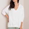 White Sweatshirt in Sweatshirts For Women with Cotton and Spandex