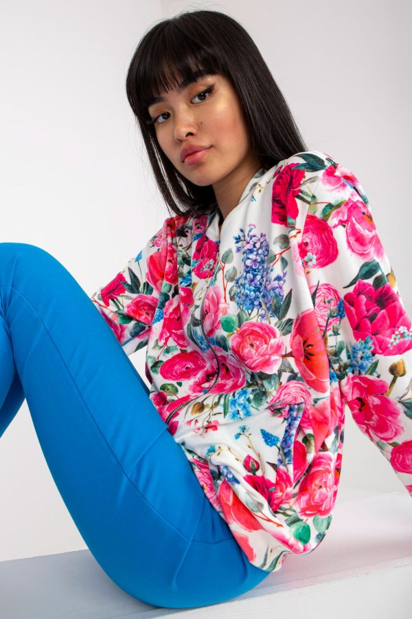 Pink Sweatshirt in Sweatshirts For Women with Spandex and Viscose