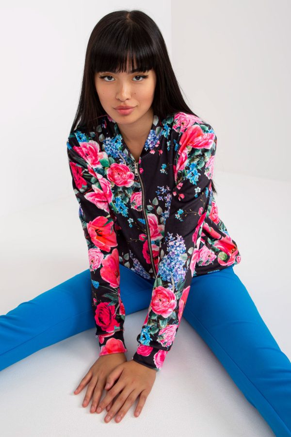 Black Sweatshirt in Sweatshirts For Women with Spandex and Viscose